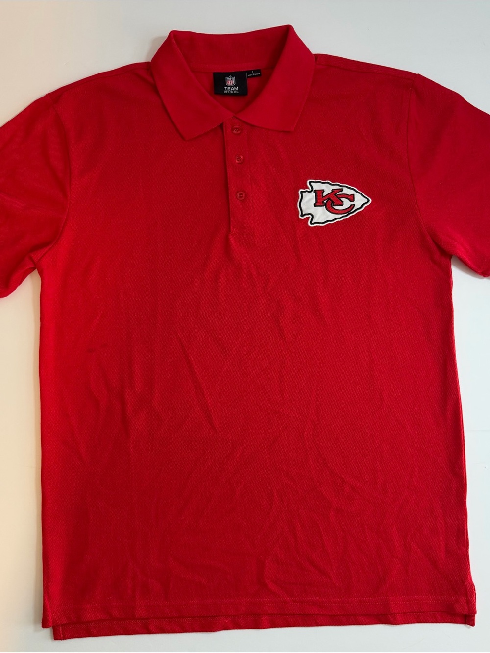 Kansas City Chiefs Polo Shirt Adult Large Short Sleeve NFL Football Golf Mens